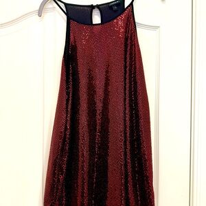 Torrid Black and Red Sequin Halter Top